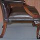 Gainsborough armchair George II leather Chesterfield hand-carved with claw and ball feet.