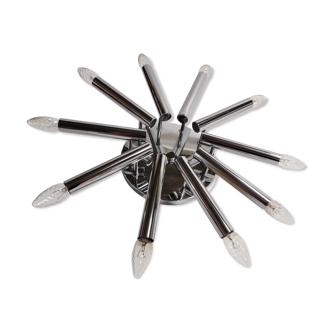 Chrome flush mount chandelier Maison Sciolari, 1970