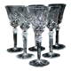 Lot de 6 verres à vin en cristal taillé diamant lemberg ou saint-louis 17cm