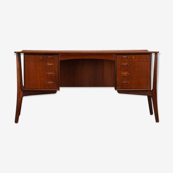 Danish vintage teak design desk by svend age madsen for hp hansen, 1960s