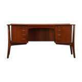 Danish vintage teak design desk by svend age madsen for hp hansen, 1960s