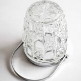Checkerboard glass ice bucket