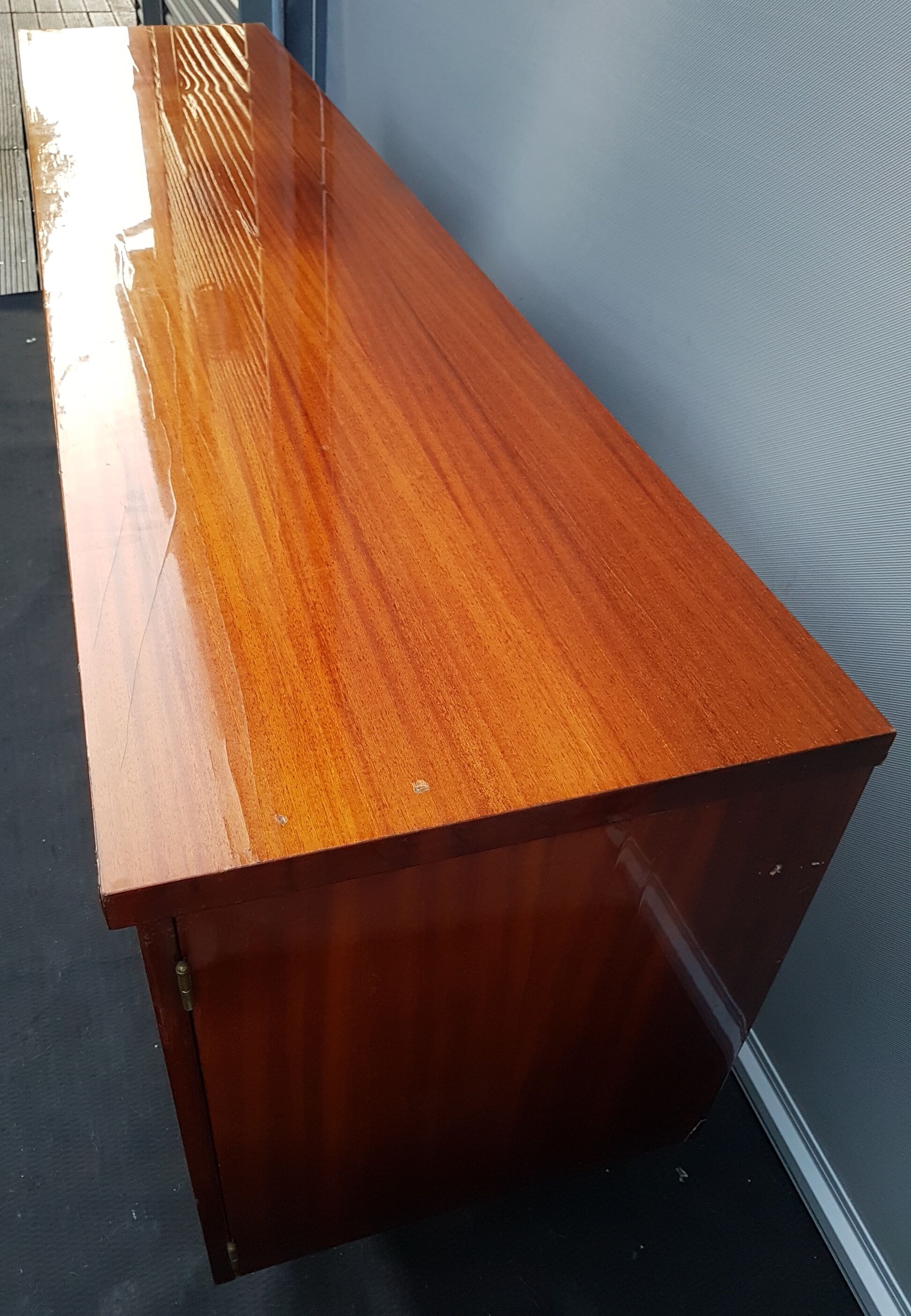 Mahogany, sycomore and brass sideboard, 1961