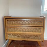Vintage chest of drawers with compass feet