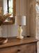 Vintage alabaster lamp with ecru shade – unique piece