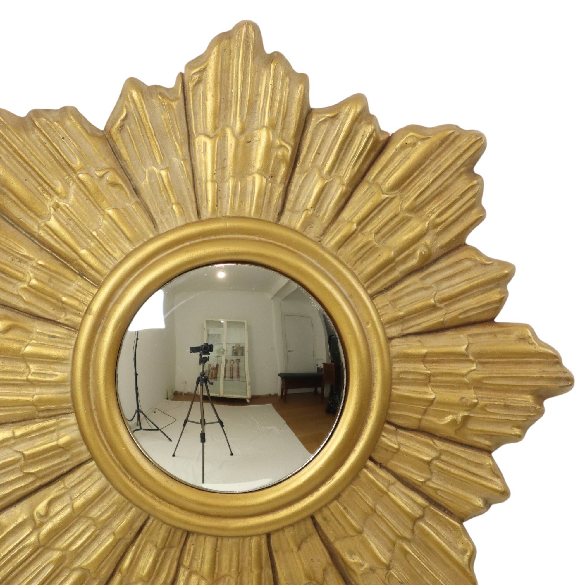 Golden Sun Mirror Plaster Sunburst Mirror Convex 48cm