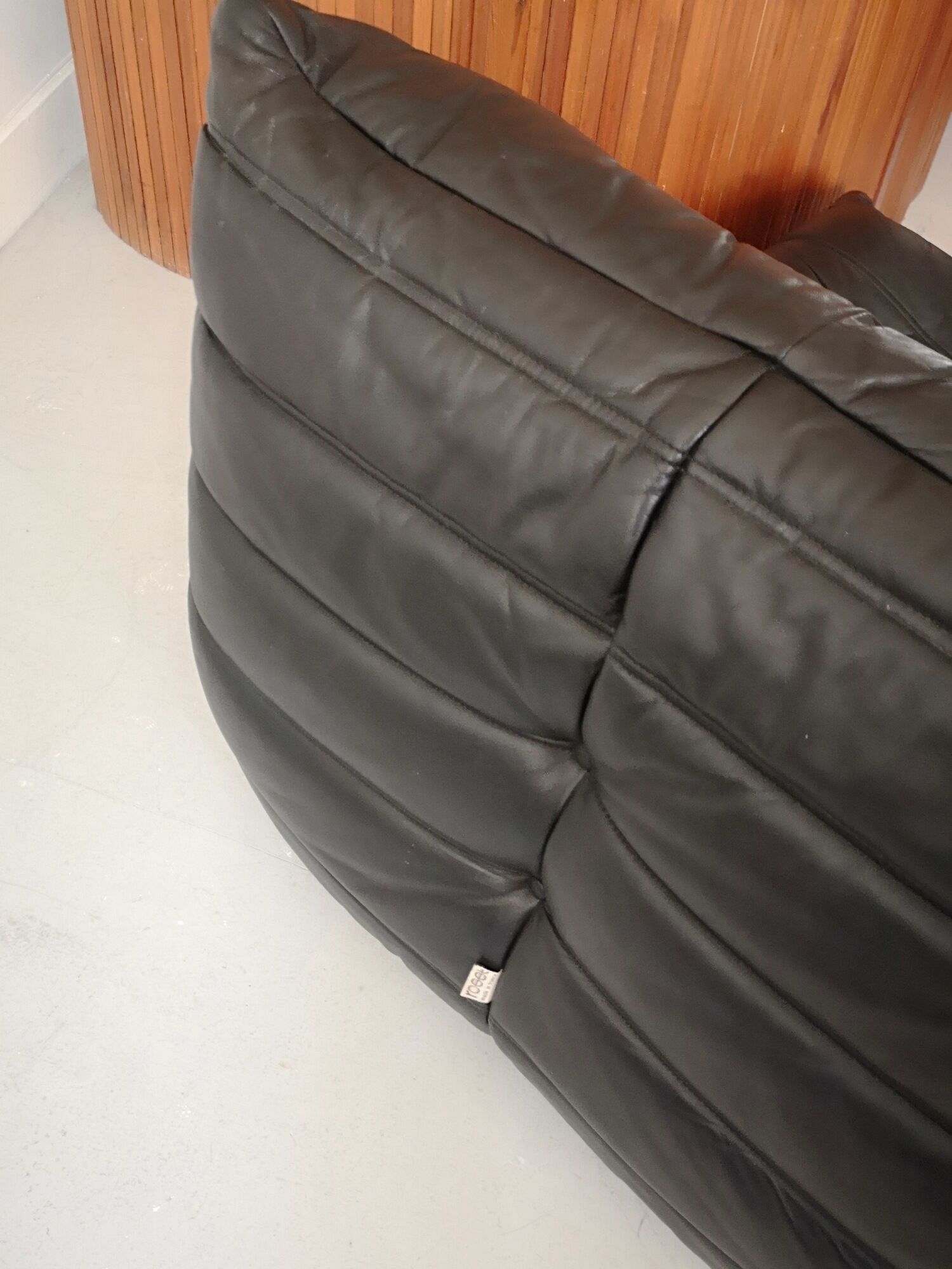 Togo armchair driver by Michel Ducaroy for roset line, black leather edition 1970