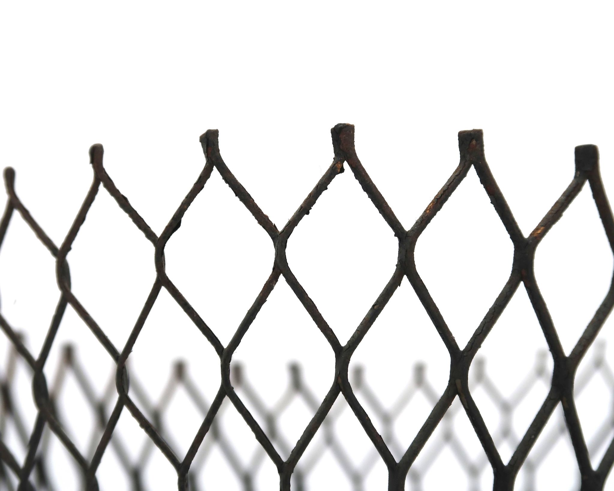 Black mesh metal cache pot in the style of Mathieu Matégot, 1950s.