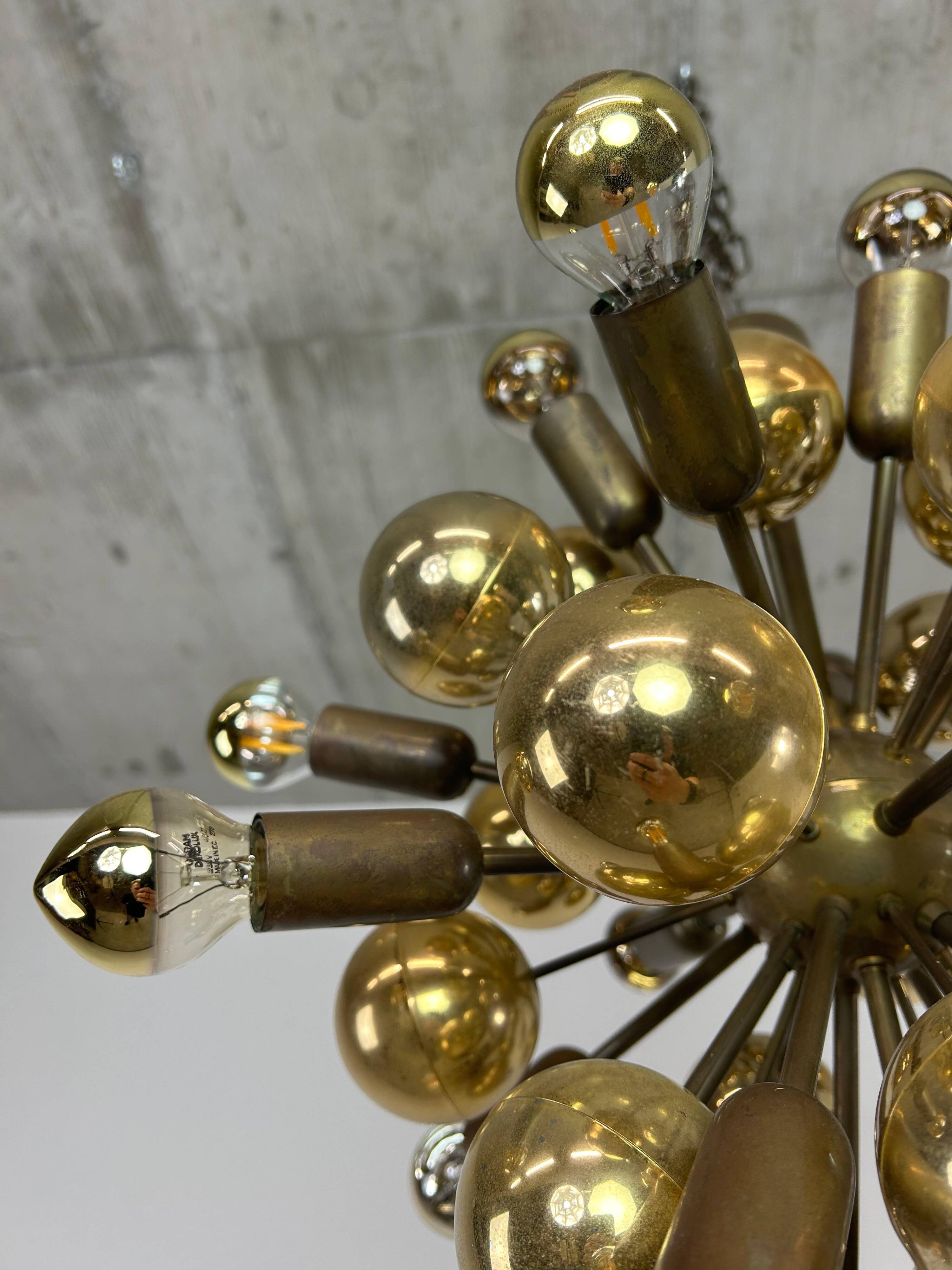 Atomic Suspension in Brass German Mid-Century by Dorothee Becker