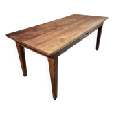 Table à manger ancienne en chêne français – vers 1900 – table de ferme avec tiroir