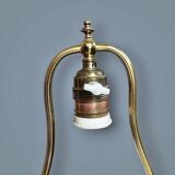 Antique lamp base in patinated brass – fluted column – H 60 cm