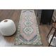 Vintage Turkish Hand-Knotted Wool Cotton Pink Runner Rug 84x281