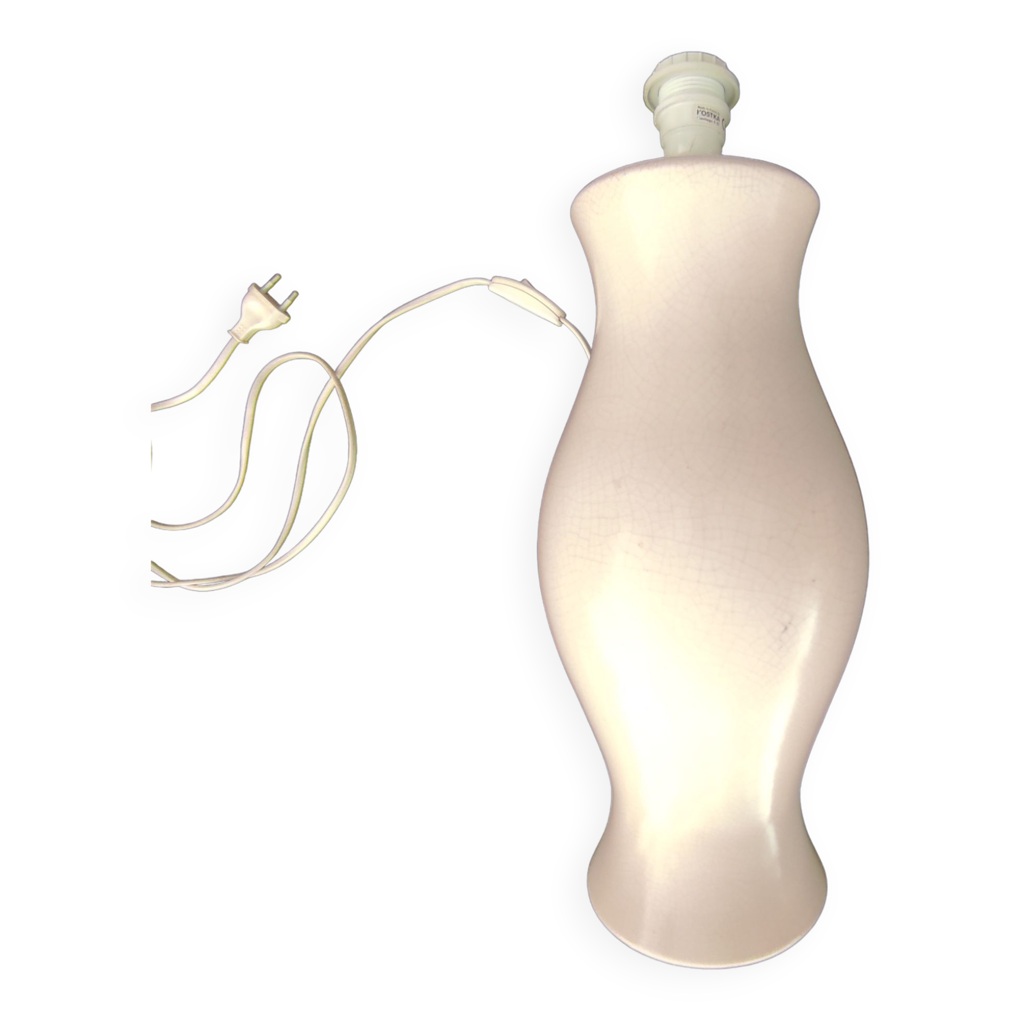 Vintage Kostka table lamp in cracked ceramic without lampshade, France 1960-1970