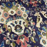 Antique Oriental rug from a nomadic tribe, 1950-1980, birds on a purple background