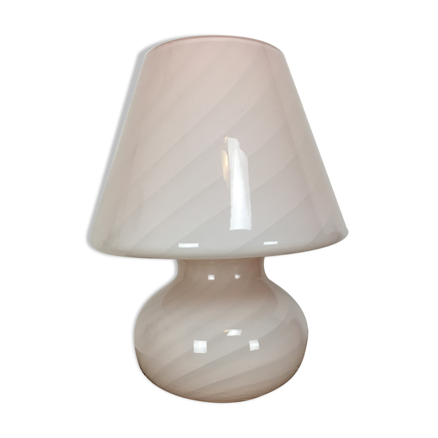 Pink Murano mushroom lamp, 70's