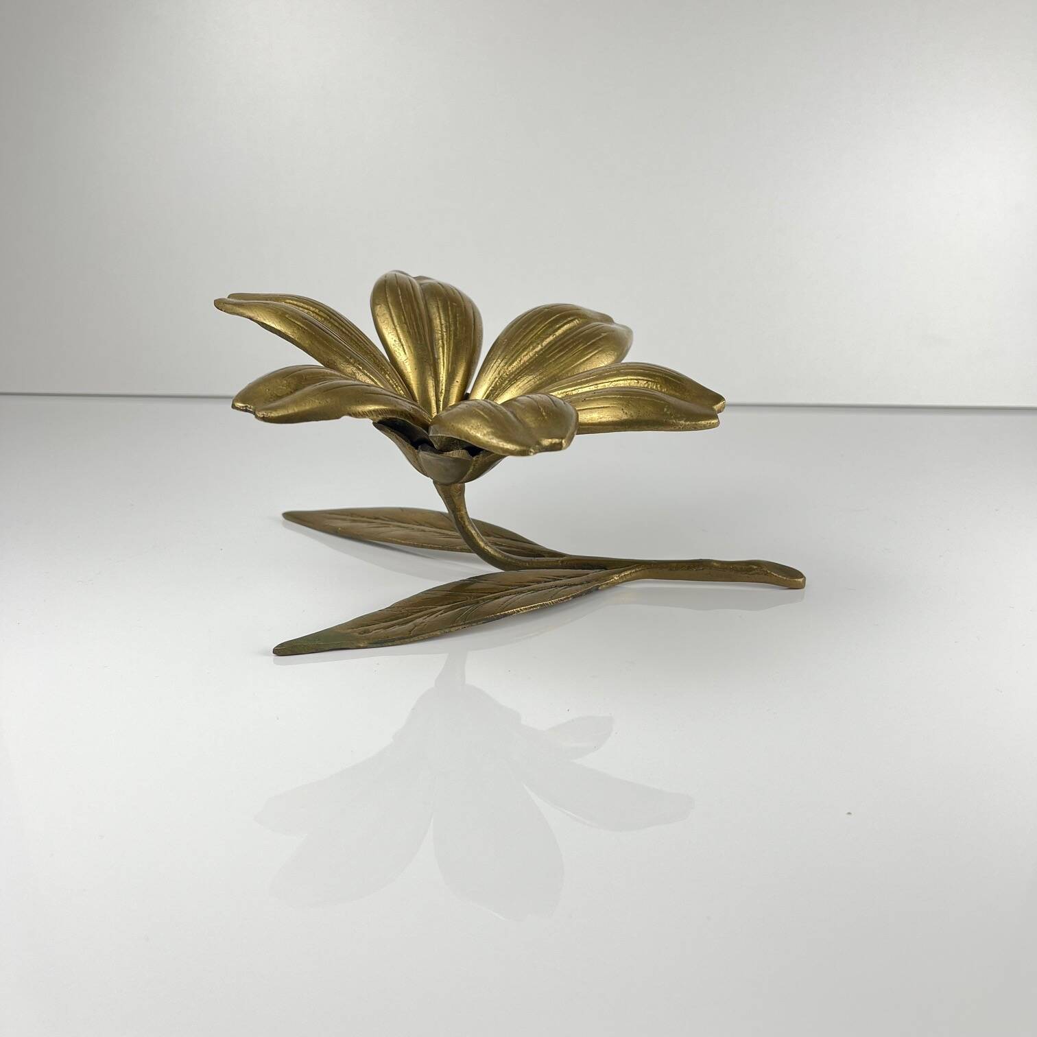 Cendrier Fleur en Laiton, 1970, grand modèle