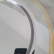 Alessi Ettore Sottsass / Serving plate in stainless steel 18/10 and gold NG5100
