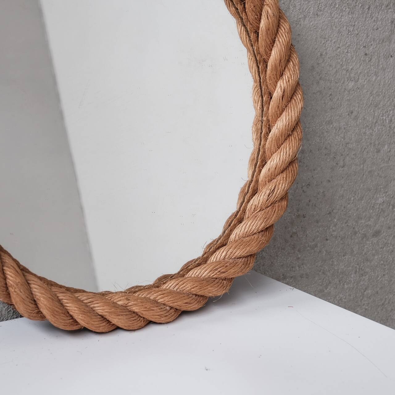 Rope mid-century french circular mirror
