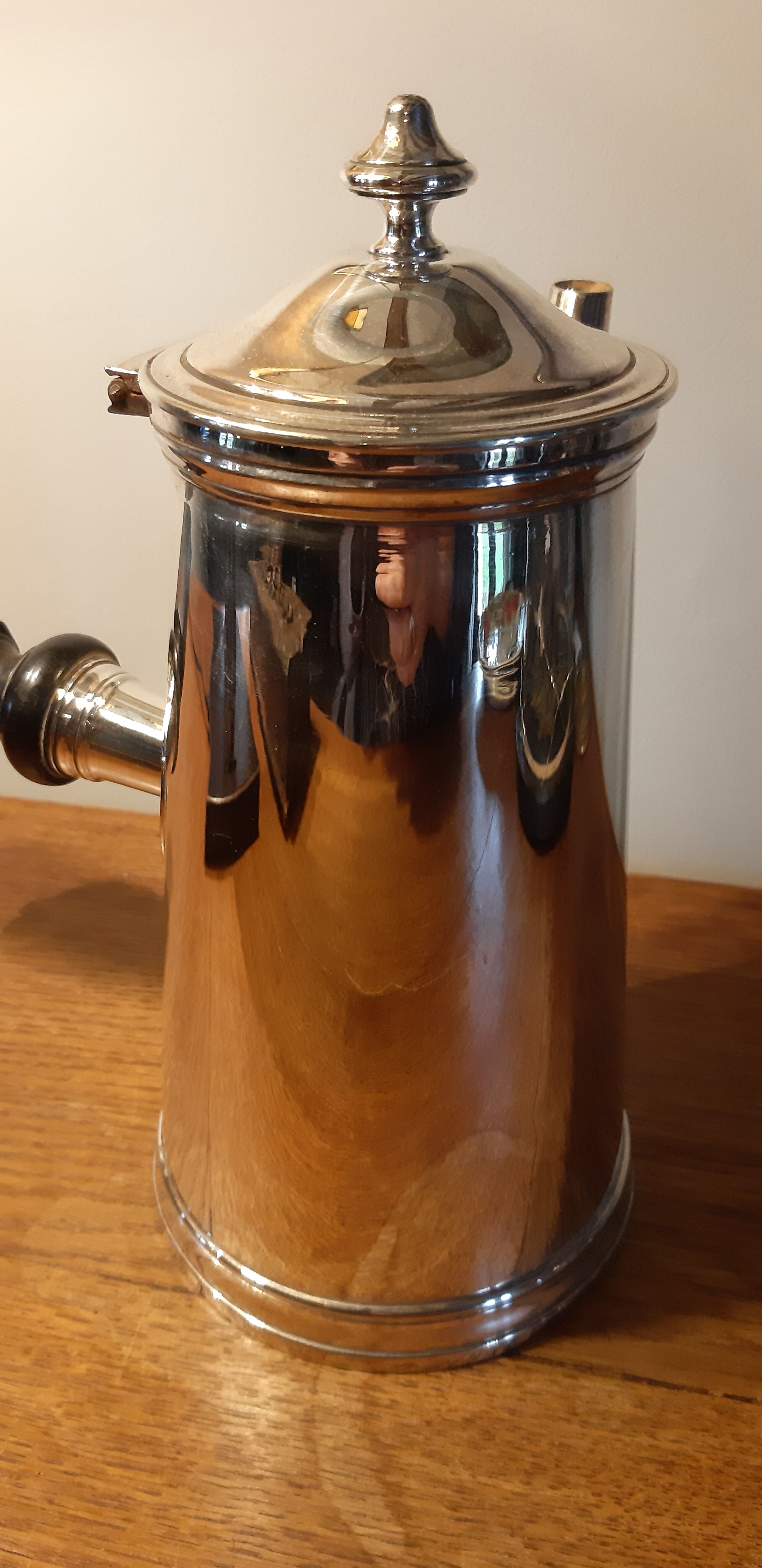 Coffee maker or chocolate maker silver metal old Bourlet HB