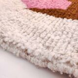 Moroccan Berber carpet beni ouarain ecru with colorful patterns 275x196cm