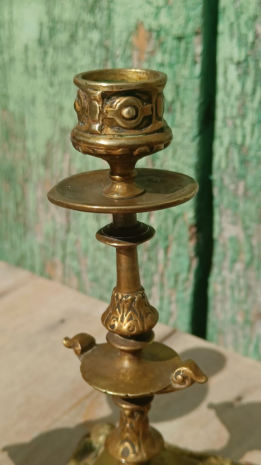 Pair of antique brass candlesticks – Napoleon III style