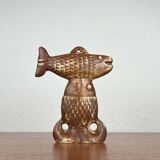 Decorative fish holder in studio pottery by Haico Nitzsche for Søholm, 1960s.