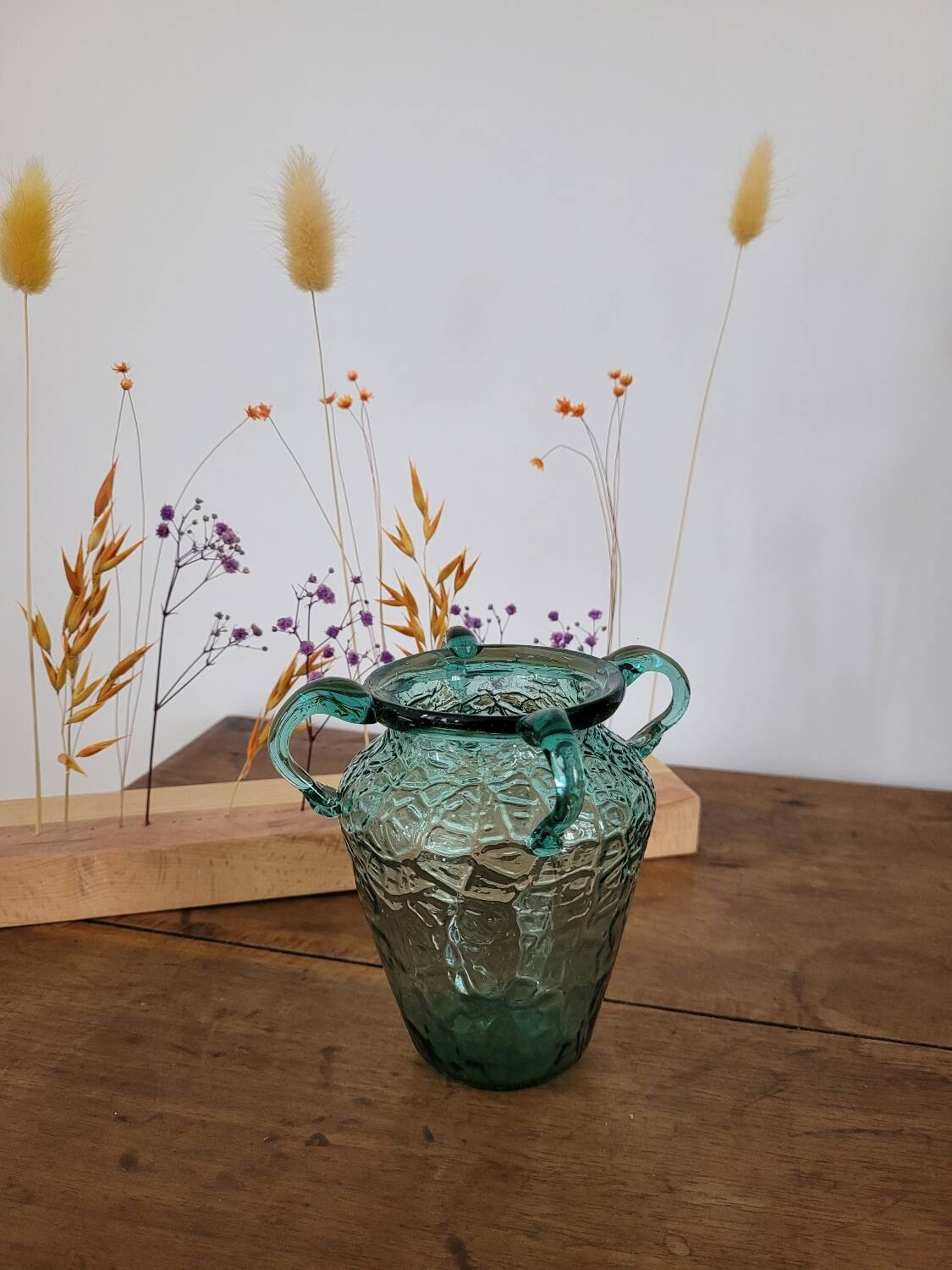 Small glass vase with 4 handles