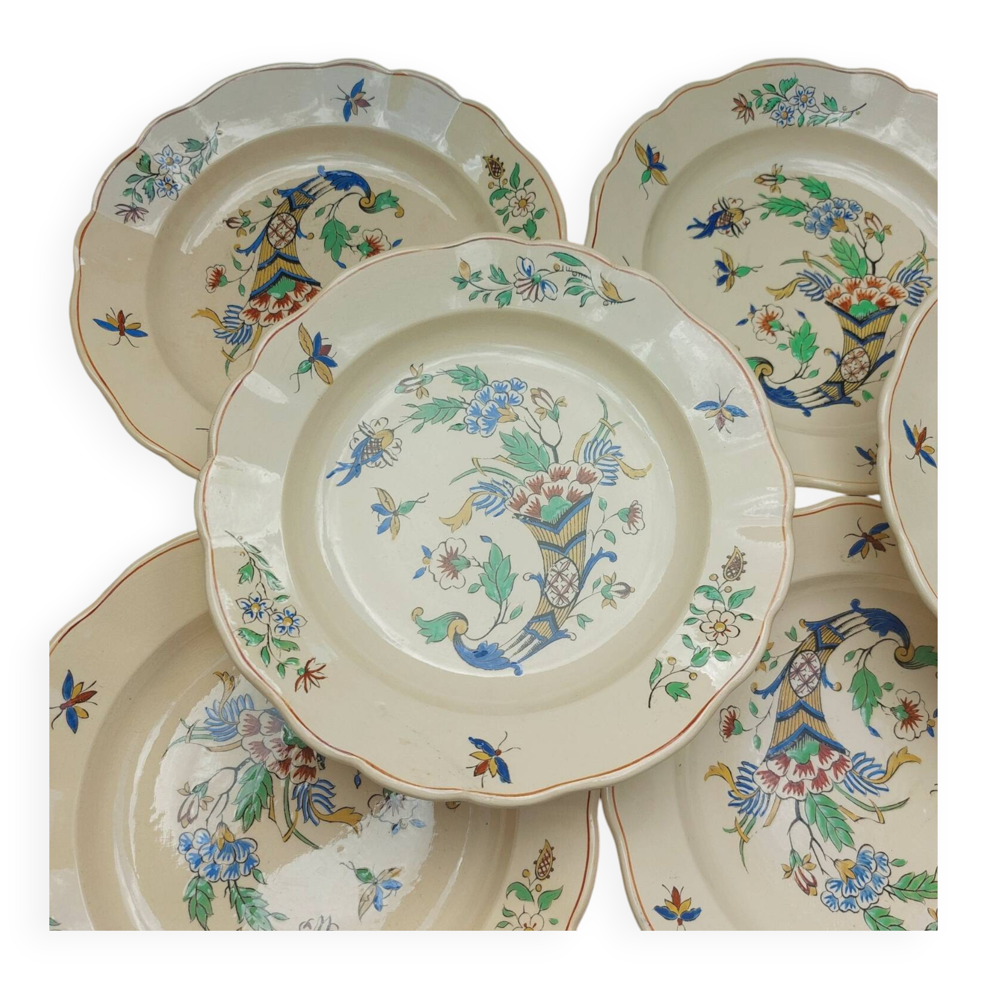 Boch La Louviere D2202 Cornucopia Deep Plates