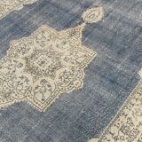 6x10 Navy Blue Turkish Vintage Rug, 193x315Cm