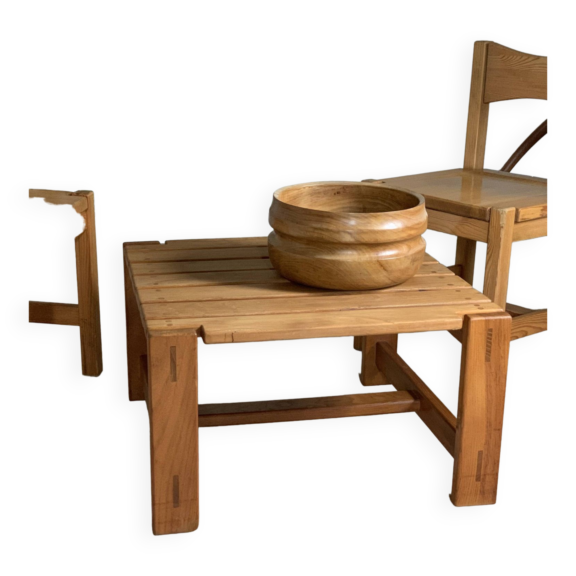 Vintage solid elm coffee table