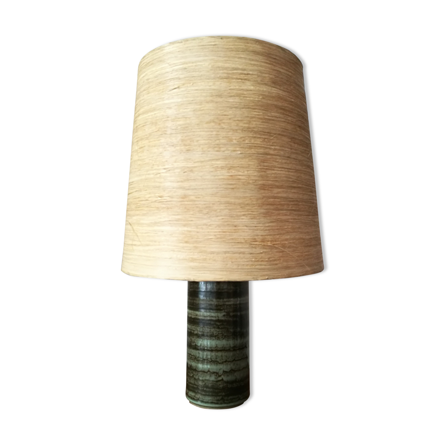 Danish lamp circa 1960 lampshade in braided straw