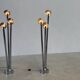 Paire de rares lampadaires chromés de Jules Dewaele