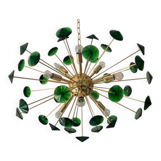 Green “coni” murano glass sputnik oval chandelier