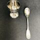 Coquetier and its silver metal spoon Christofle