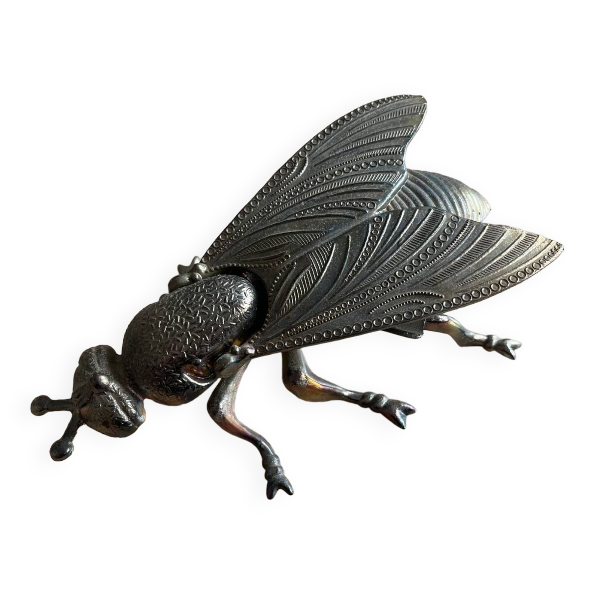 Vintage brass fly ashtray