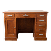 Vintage wooden desk with drawers Retro Wood