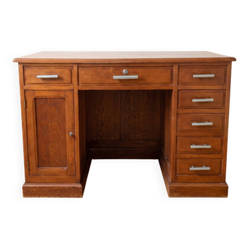 Vintage wooden desk with drawers