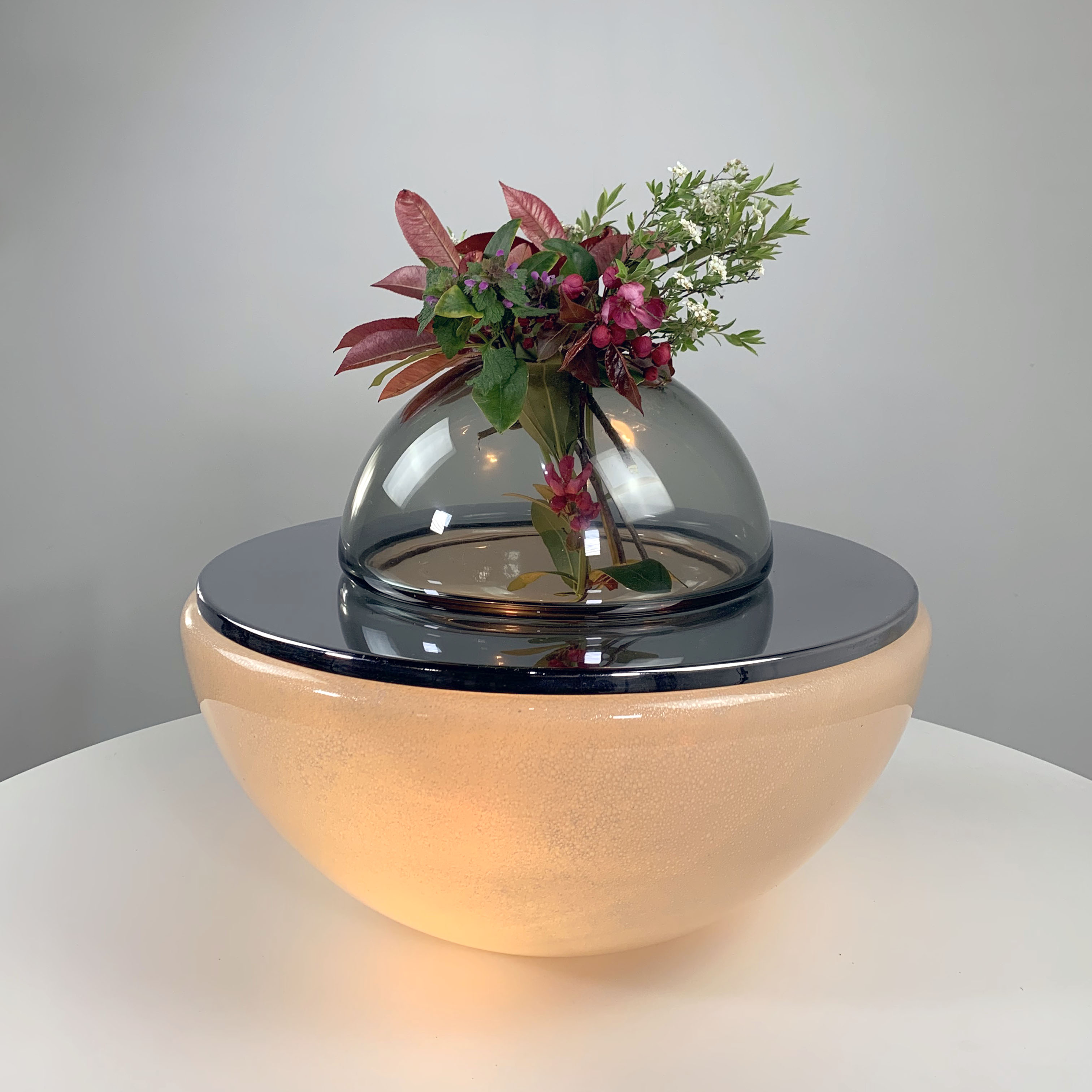 Table lamp and vase model "LT 327" by Carlo Nason for Mazzega, 1970