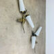 Pair of 1950s wall lights in brass and opaline tulips, Lunel/Arlus