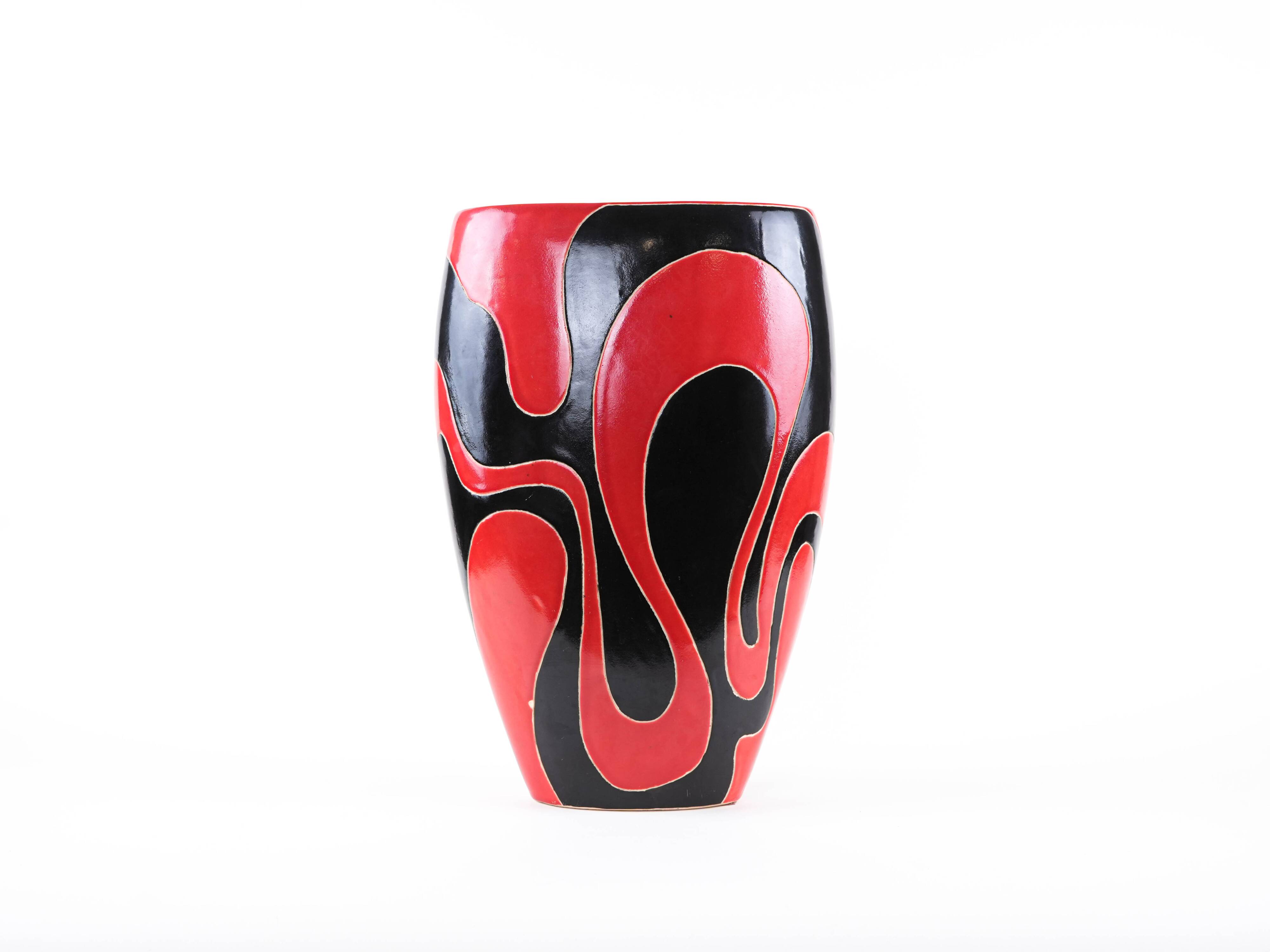 Ceramic vase, Italian design, 1970s, made in Italy