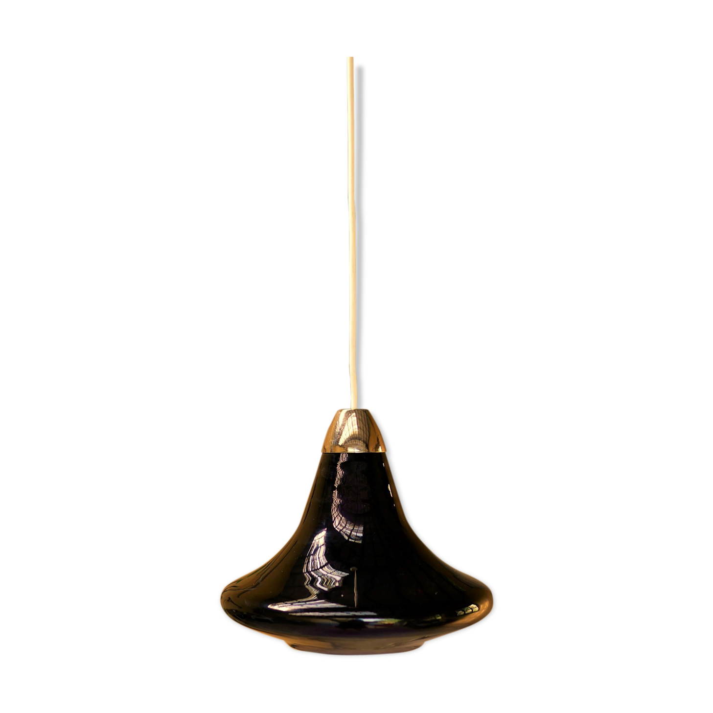 Suspension vintage noire en verre