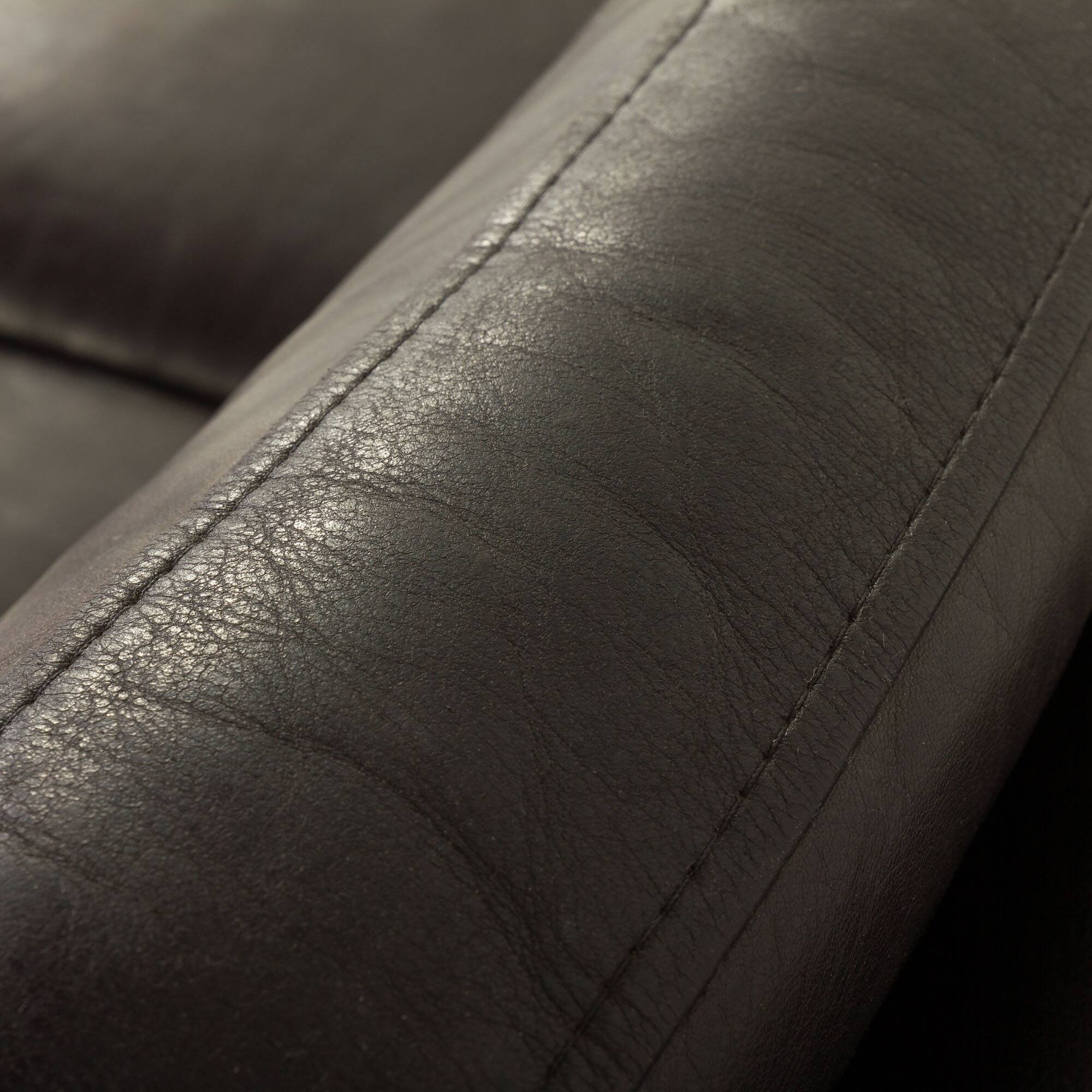 Vintage black leather sofa by Mogens Hansen, Deanmark 1970s