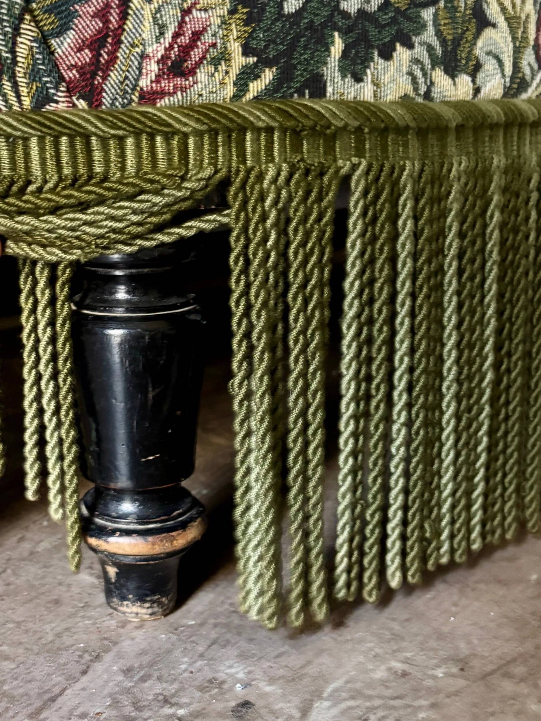 Floral cotton jacquard chaise longue