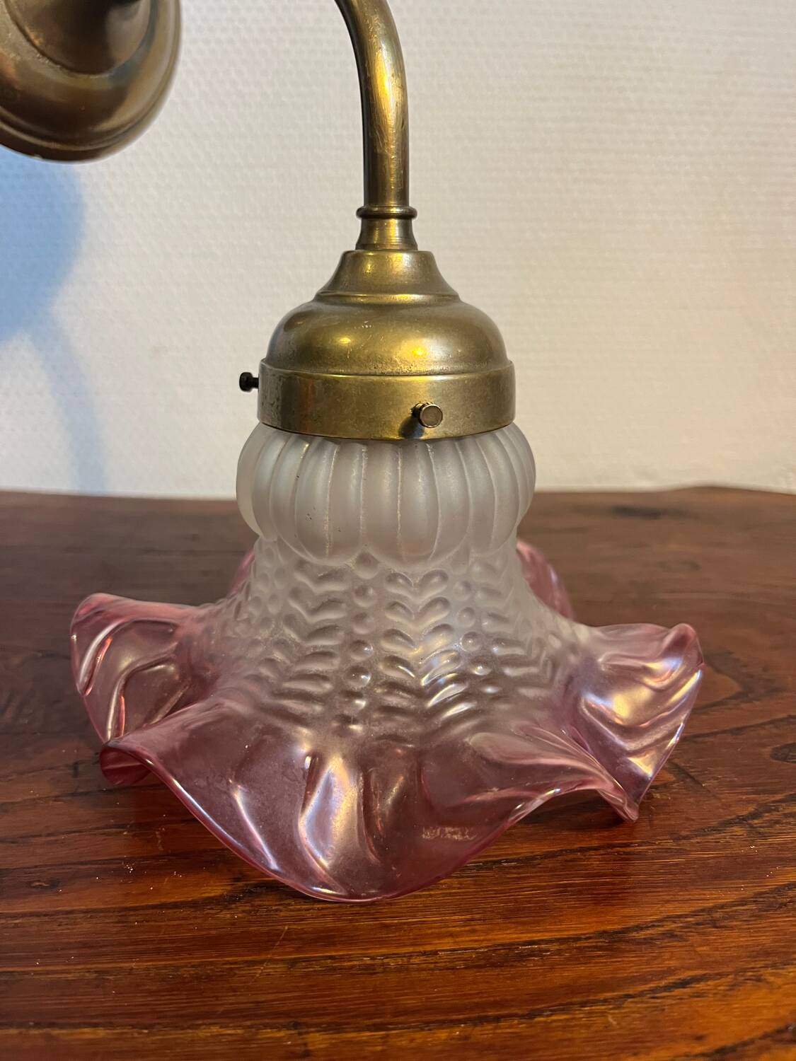 Brass and glass flower wall light