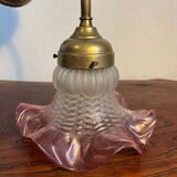 Brass and glass flower wall light