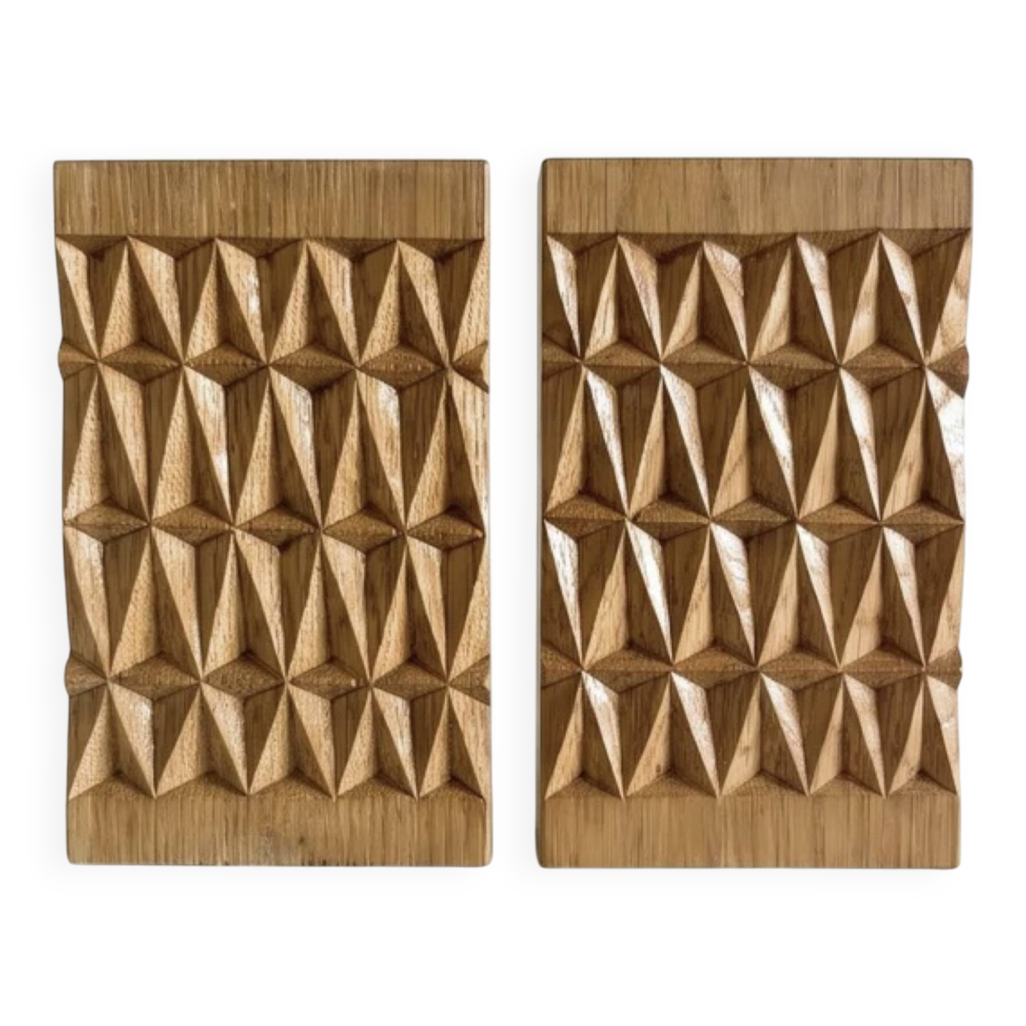 Brutalist oak bookends from the 1960s.