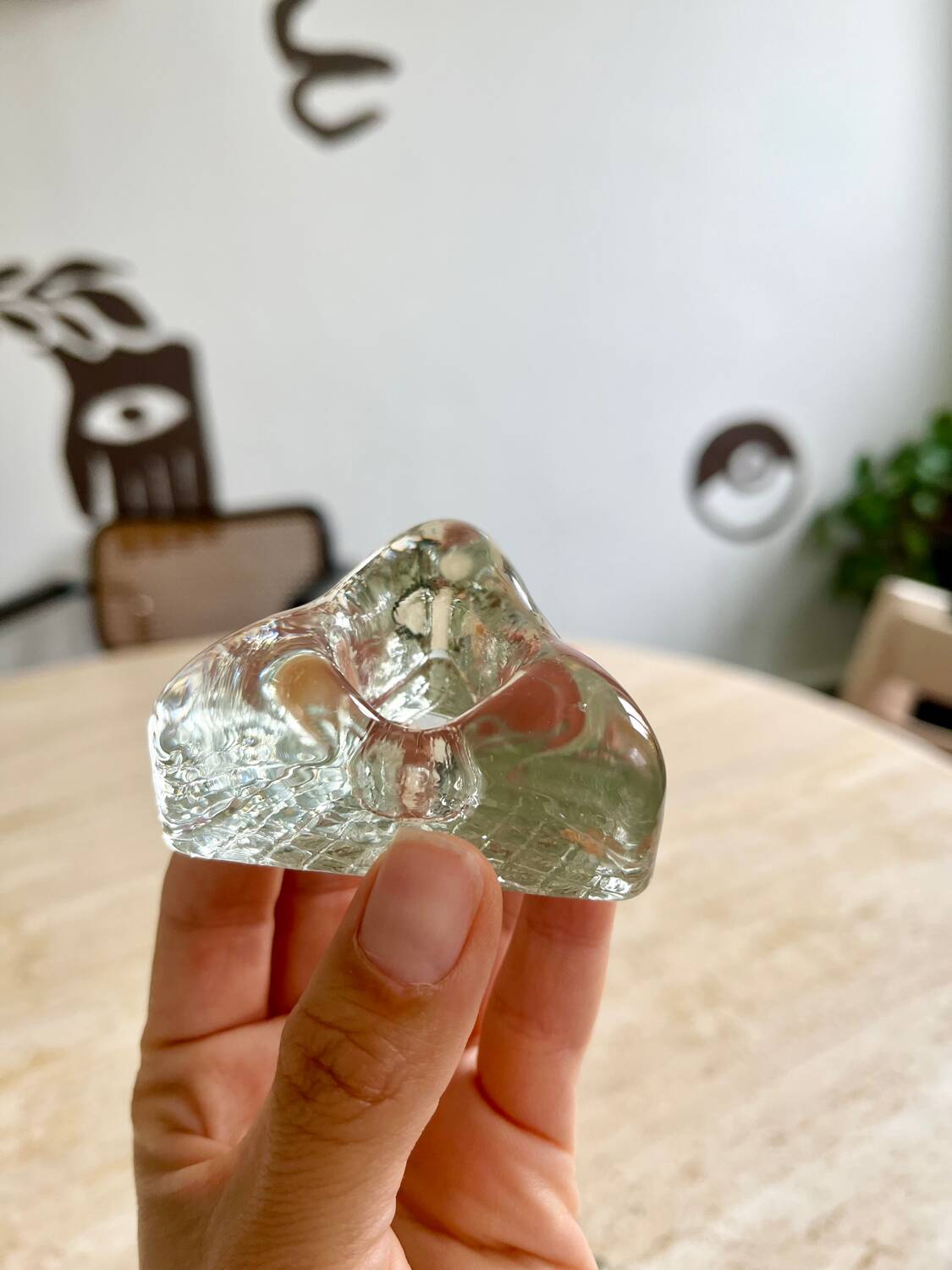 Triangle shaped glass candle holders