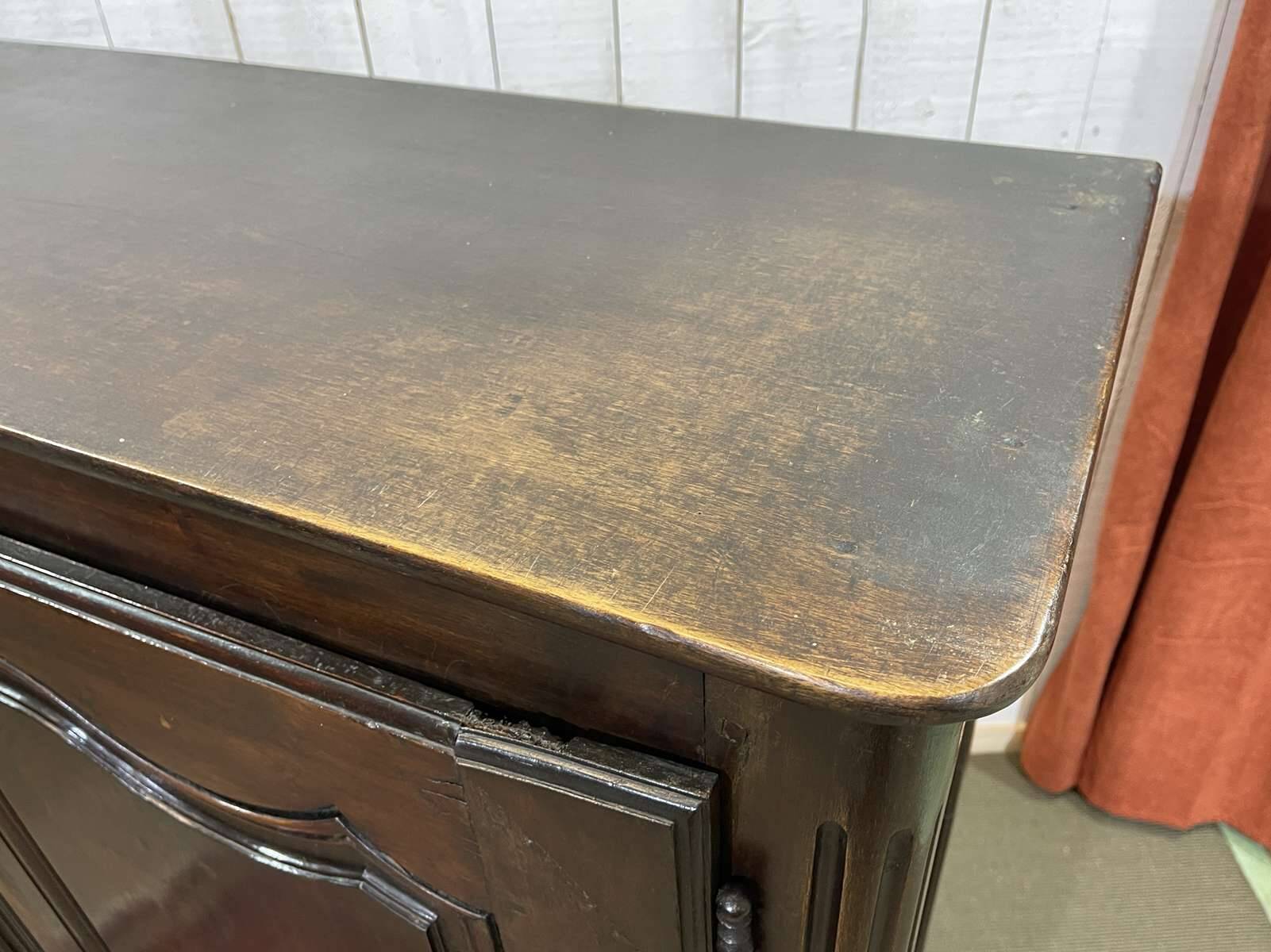 Louis XV style low cabinet in walnut, 19th century