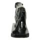 French Art Deco Style Panther Sculpture Black Lacquered Plaster 56cm