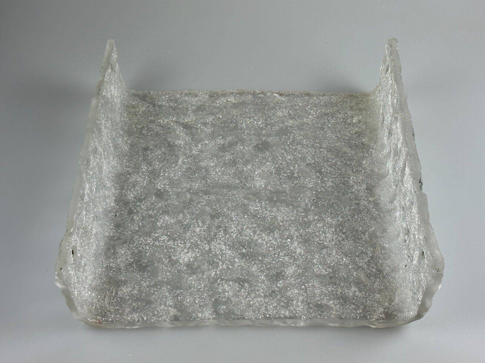 60s 70s ice glass flush mount ceiling lamp by Kaiser Leuchten Germany